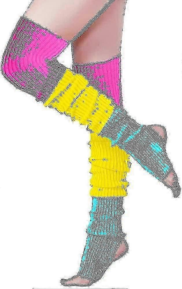 レッグウォーマー、V28レディースメンズ80年代リブニットスポーツA