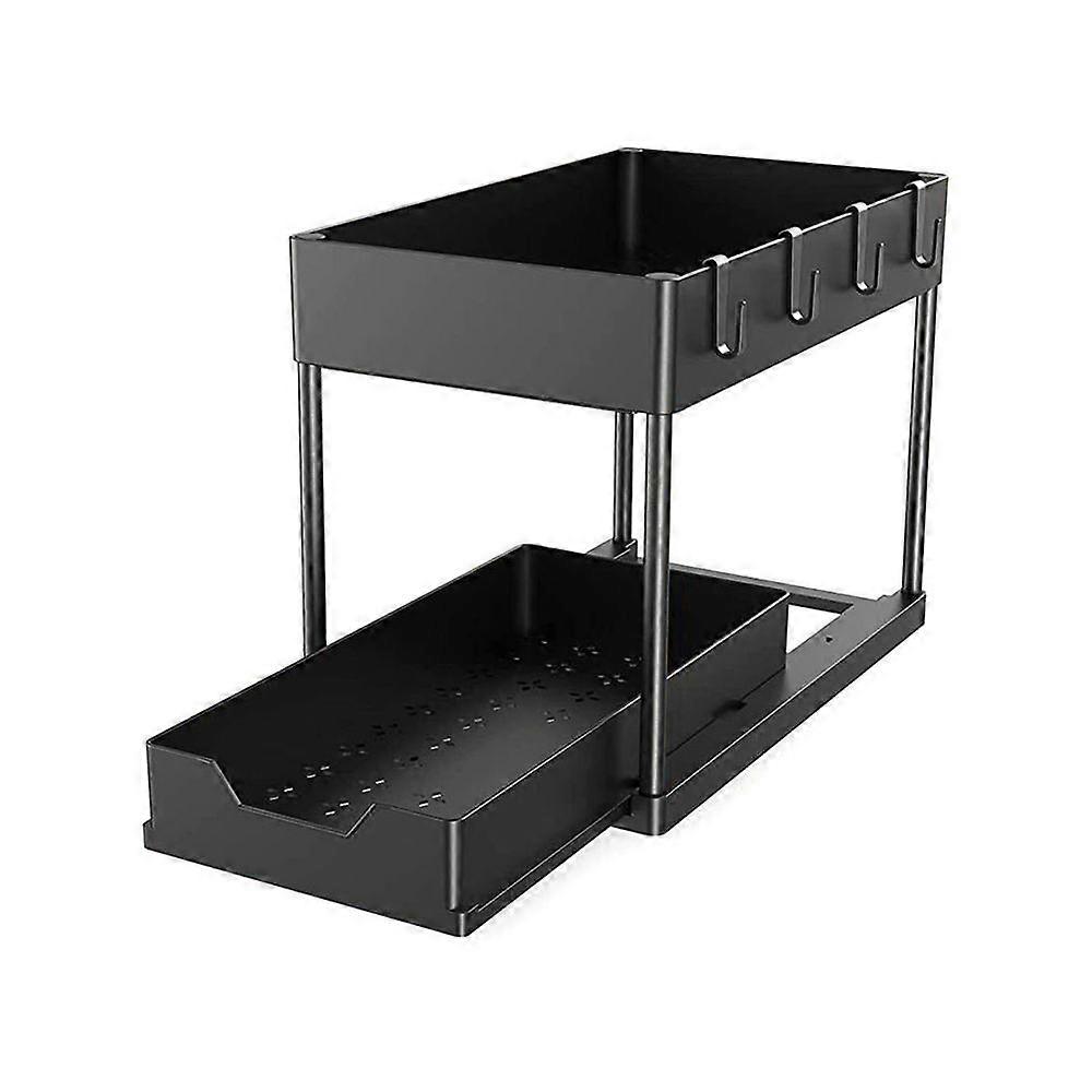 Under-Sink Organizer Bathroom Storage Rack Strong Load-bearing Rustproof Easy to Install 2 Tier Cabinet Organizer Shelf