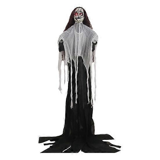 Halloween Ornament Scary Ghost Bride Figure with Sound Battery Operated Halloween Skeleton Decoration Creepy Haunted House Prop