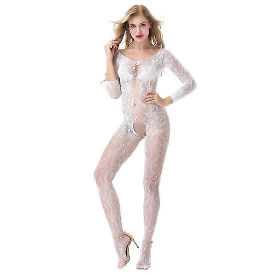 Netted Bodystocking Sexy See-through Crotchless Off Shoulder erotic lingerie Sleepwear