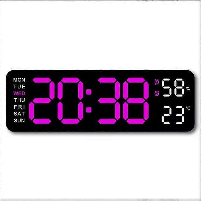 Digital LED Large Display Wall Desk Alarm Clock With Calendar Temperature Date
