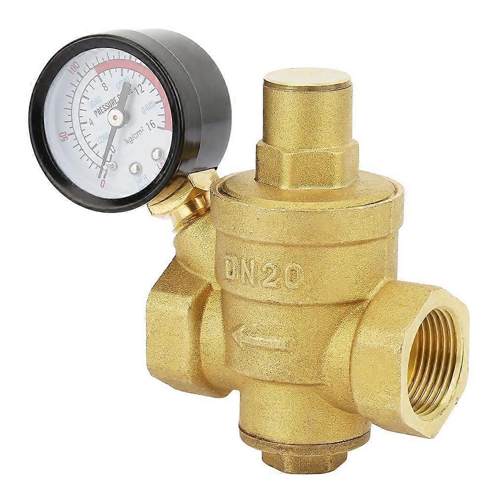 DN20 Adjustable Brass Water Pressure Regulator with Gauge Meter