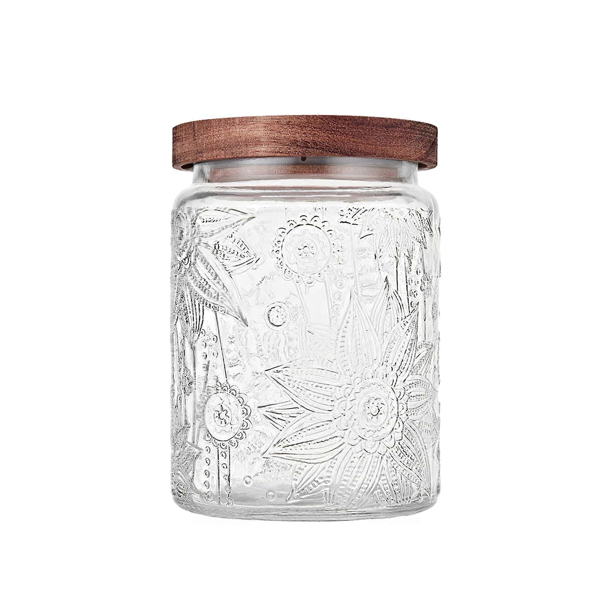 Vintage Glass Jar 23.7 fl oz for Candy, Sugar, Coffee, and Cookies - Classic Clear Storage Container