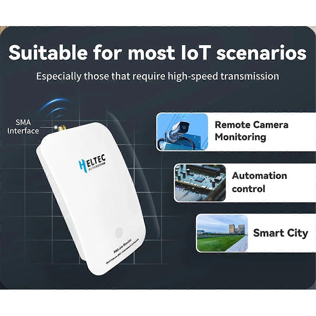 Wi-Fi HaLow HT-H7608 IEEE 802.11ah Dual-Band Gateway Wi-Fi Extender 3km Long Distance Gateway US P