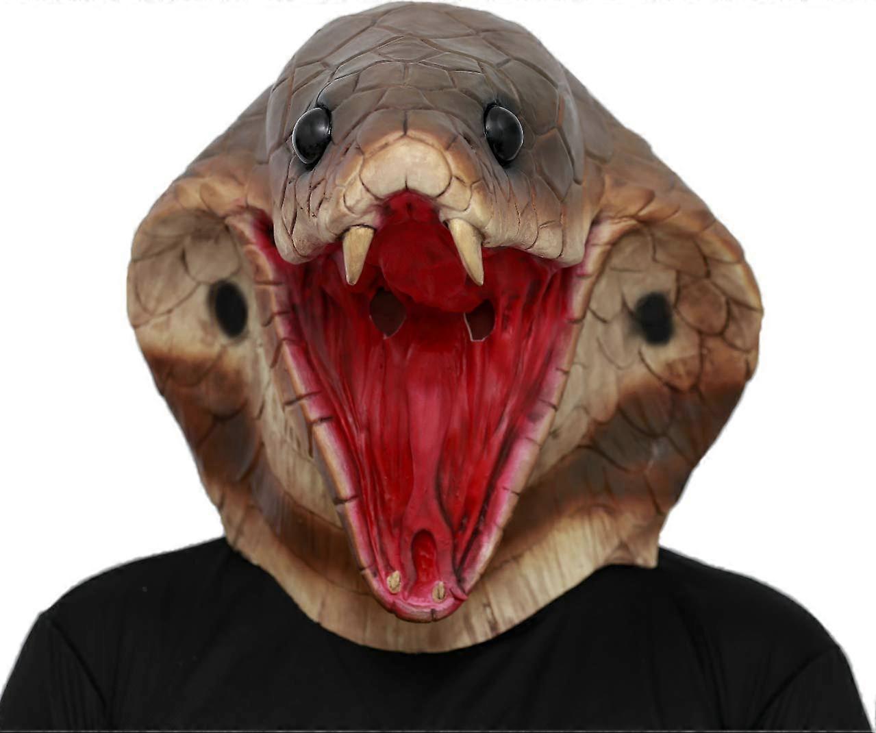 Creepy Cobra Latex Head Mask Latex Cobra Head Mask For Halloween Party Snake Costume Accessory Realistic Cobra Design