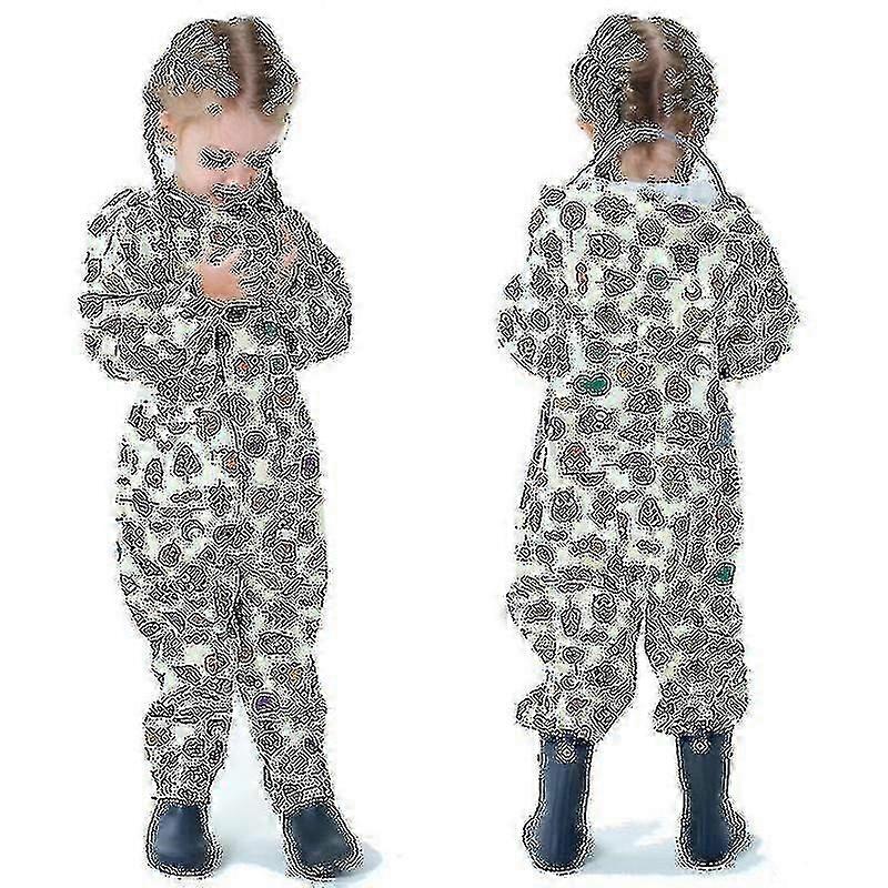 3d lasten sadetakit pojille tytöt hupullinen eläin sadepuku lapset vedenpitävä yksiosainen sadevaatteet)