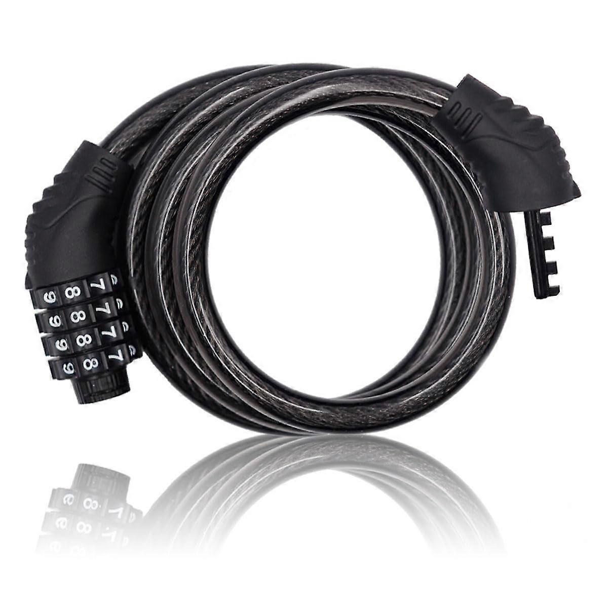 Bike Lock Cable Resettable Anti-Theft Combination 3ft for Bikes and Electric Scooters, Heavy-Duty Cable Lock