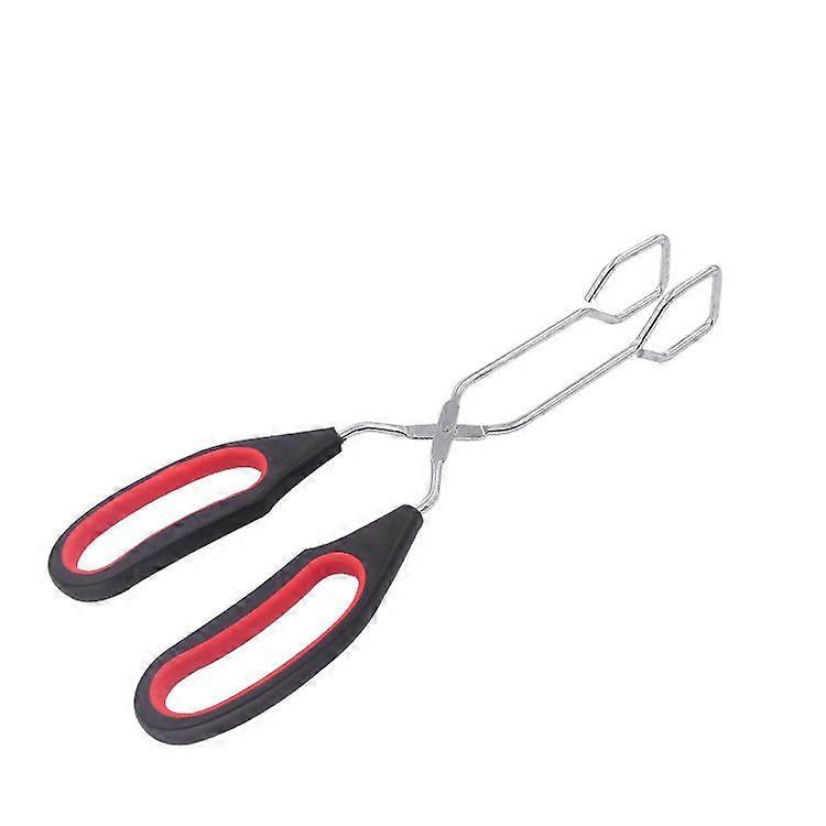 JUSCH Stainless Steel Scissor Tongs with Comfort-Grip Handle 10-Inch Multifunctional food clips BBQ charcoal clips BBQ clips Bread clips Extended tong