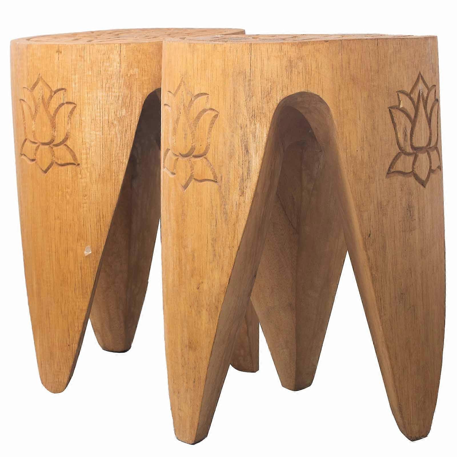 Tribal Tables / Stools Interlocking Table/Stool set of 2 Natural