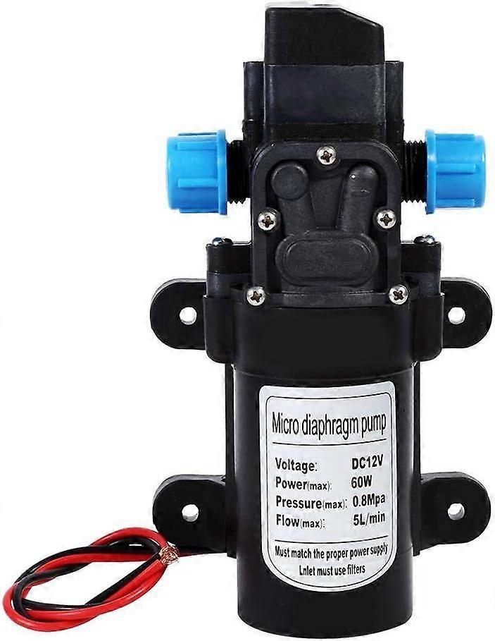 High Pressure Water Pump, DC 12V 5L/Min Diaphragm Water Pump Self Priming Sprayer Pump 116PSI with Clamps for Boat RV Camper