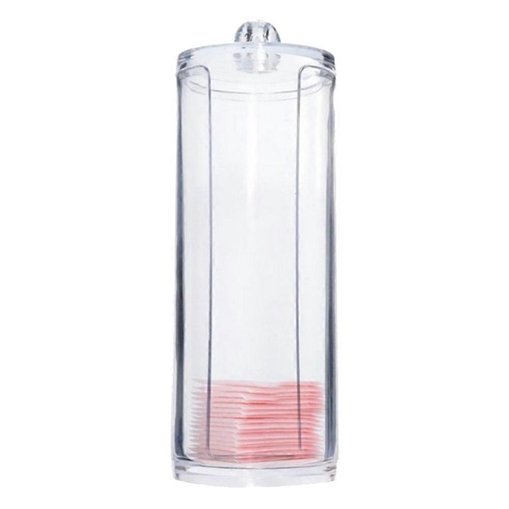 Cotton Pad Holder Transparent Round Plastic Container Makeup Cosmetic Storage Organizer Box