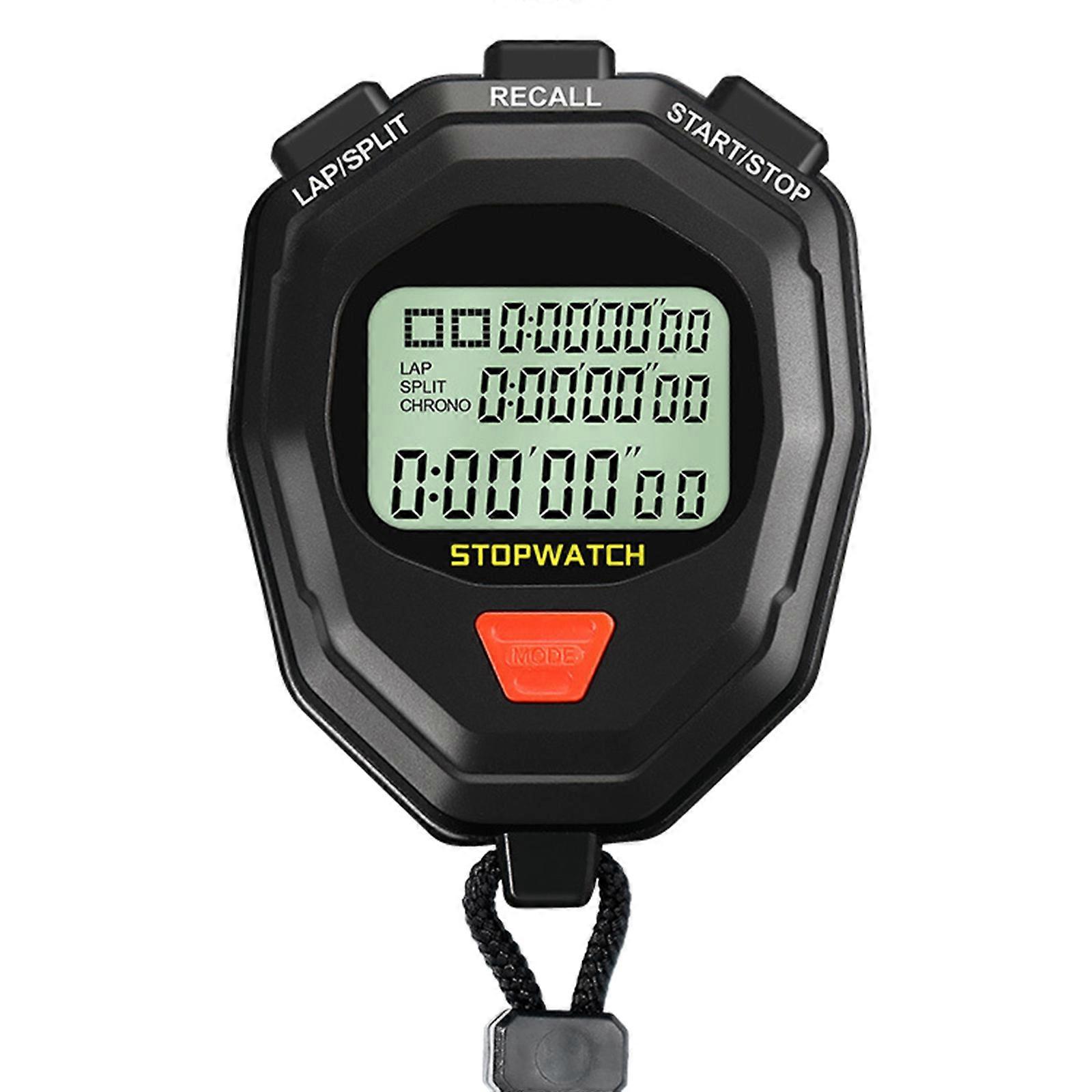 Precision Timer Tools Digital Stopwatch Timer Outdoor Sports Timer Chronograph Stop Watch with Lanyard Large Display