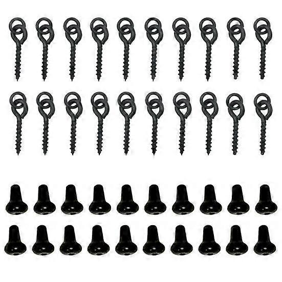 20Pcs Carp Rig Ring Stops with 20Pcs Boilie Bait Screw Fishing Accessories Kit