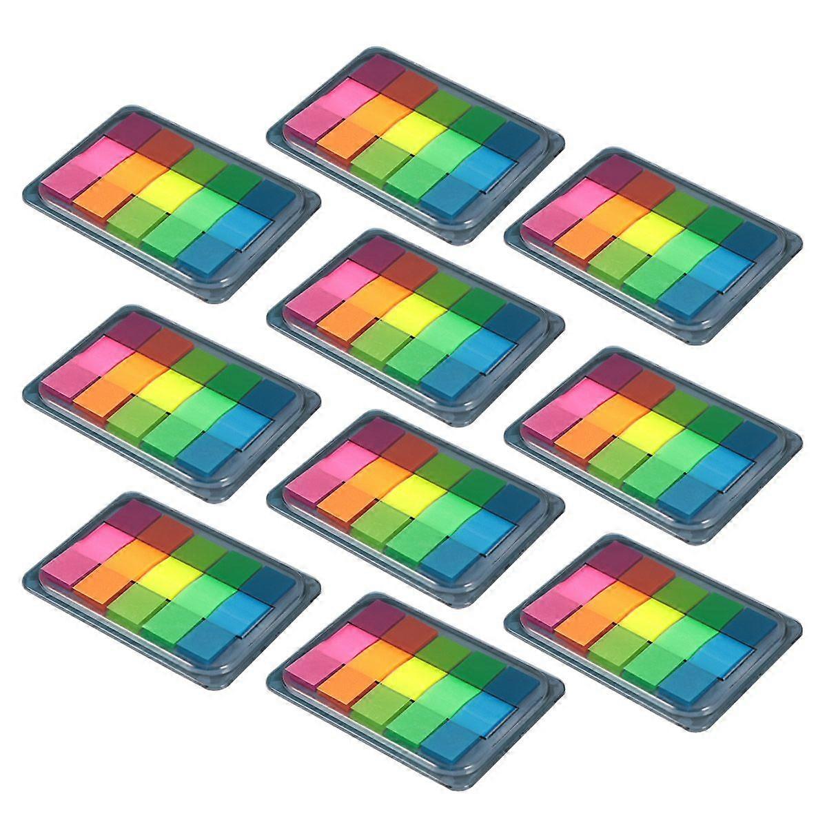 10pcs Index Label Sticker Sticky Notepads Fluorescent Note Stickers Self-Stick Note Adorable Pads for Office School (Colorful)