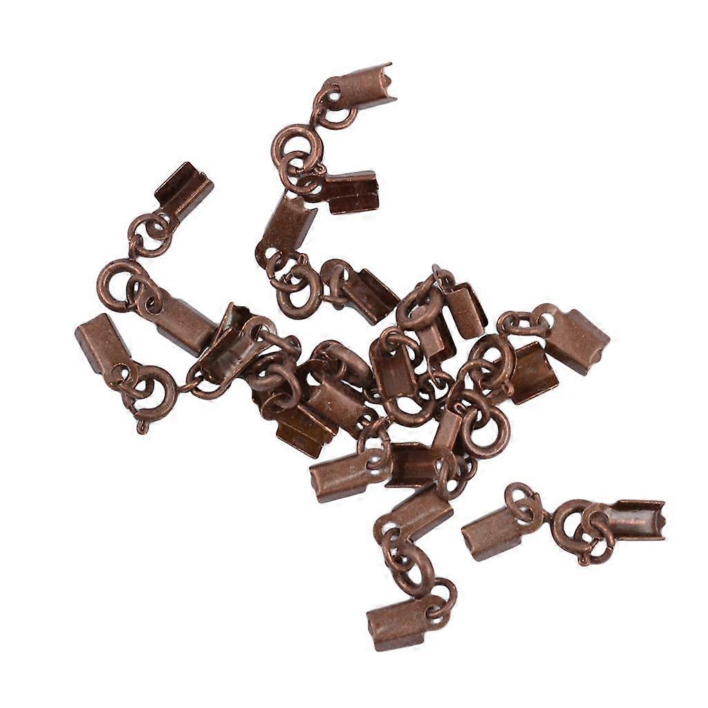 12pcs Ribbon End Clamp Crimps with Lobster Clasp and Extension Chain Bronze