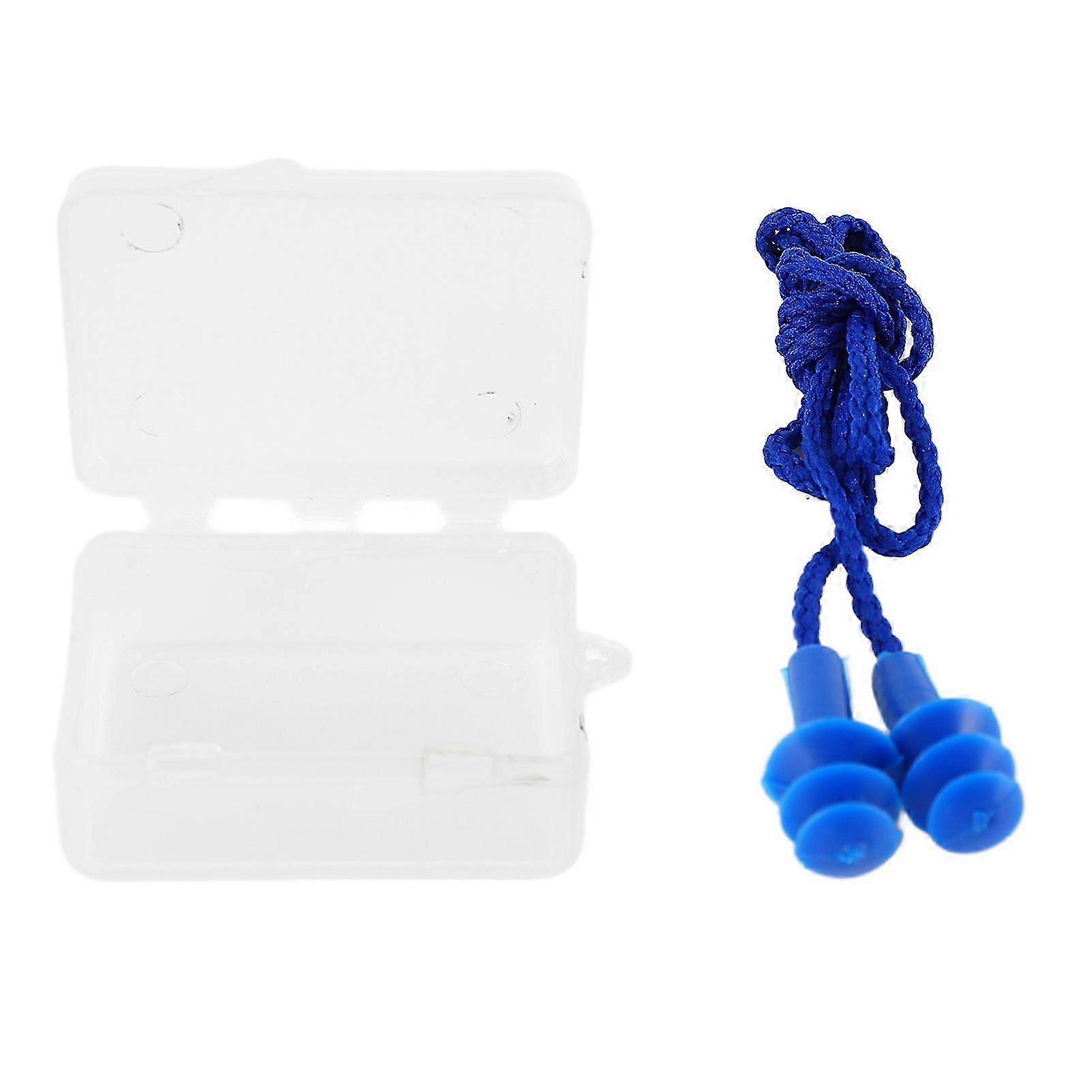 Silicone Ear Plugs Noise Canceling Reduction Waterproof Reusable Sound Blocking Earplugs for Sleeping Swimming Blue