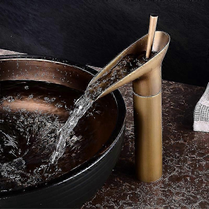 Chrome Basin Faucet with Waterfall Design Hot & Cold Adjustable for Bathroom