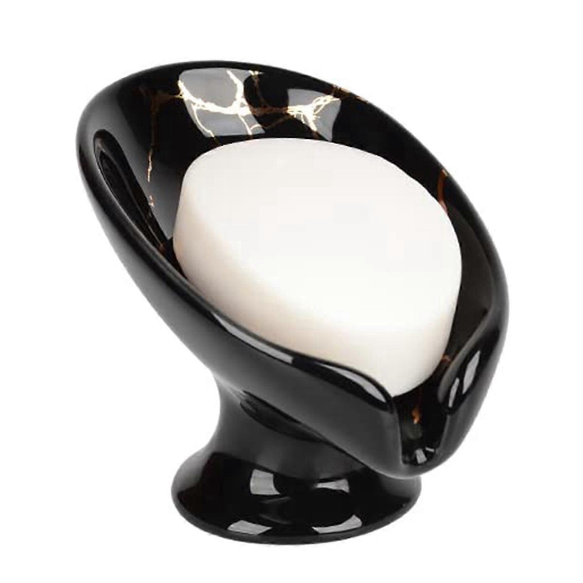 Soap Dish, Ceramic Soap Holder,Black