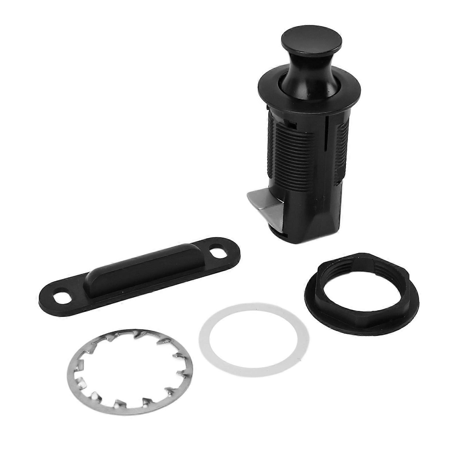 Cabinet Lock Zinc Alloy ABS Secure Round Embedded Push to Open Lock for File Drawer Cupboard Mailbox RV Furniture Black 