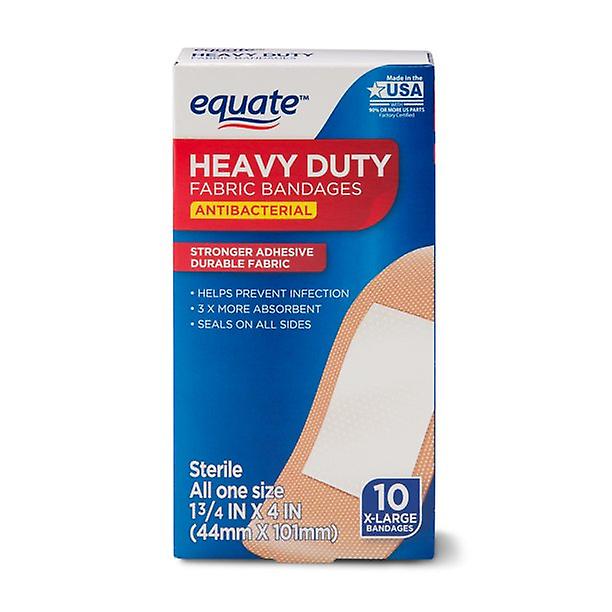 Equate Antibacterial X-large Heavy Duty Fabric Bandages, 10 Count