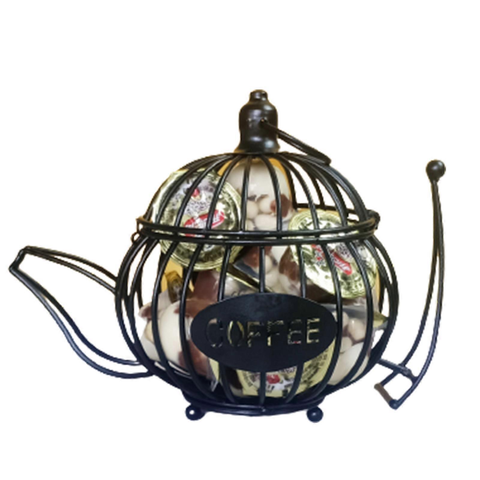 Rongfmy Panier de Rangement pour Tasses à Café, Organisateur de Dosettes de Café pour Maison Café Hôtel Noir