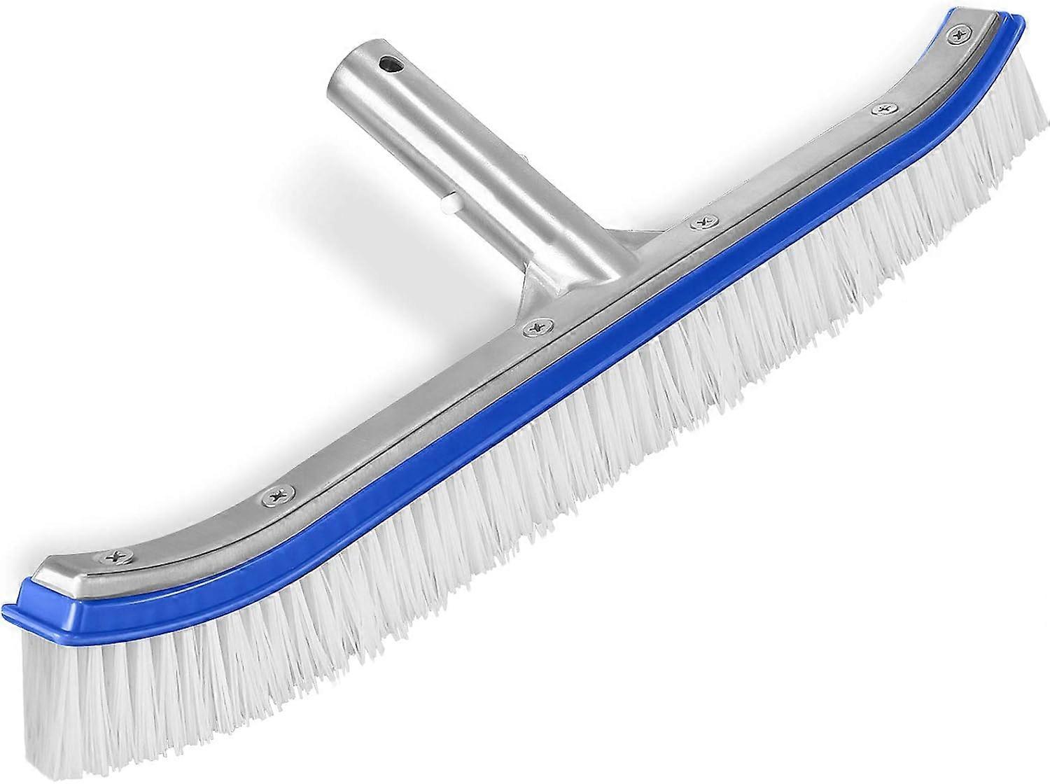 Aluminum Construction Pool Brush Head, Strong Nylon Bristles For Versatile Cleaning, Easy Attachment Clip For Seamless Pool Pole Connection, Suitable