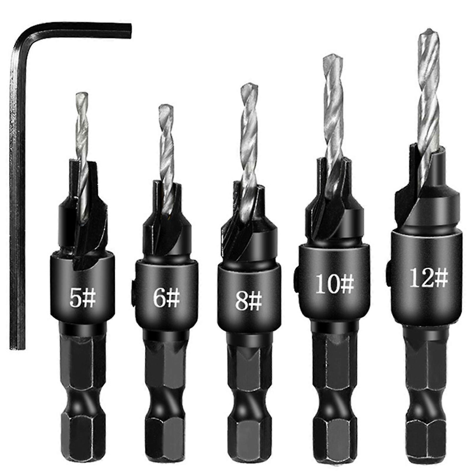 5pcs hexagonal Fried Dough Twists drill [5 # -12 #]