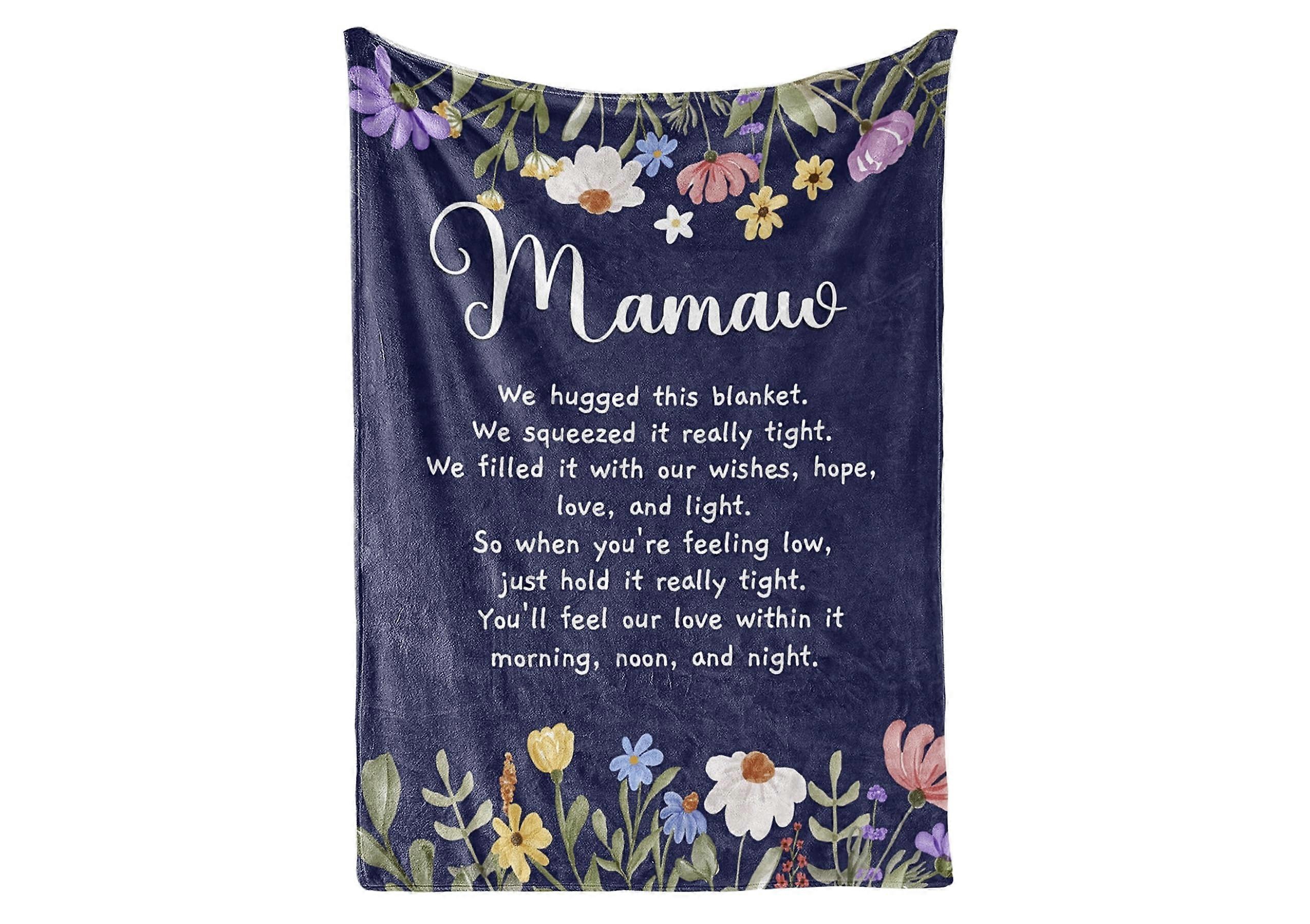 Blue Flowers Flannel Throw Blankets for Christmas Cozy Warmth 50' x 65'