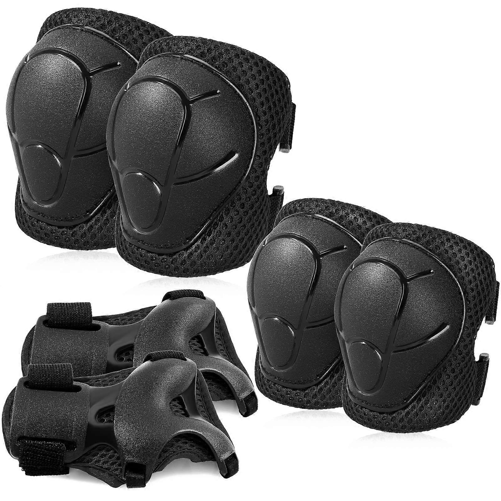 Basic Kids Protective Gear Set: Knee Pads, Elbow Pads, Wrist Guards for 3-15 Years, Suitable for Roller Skating, Cycling, BMX, Skateboarding, Scooters