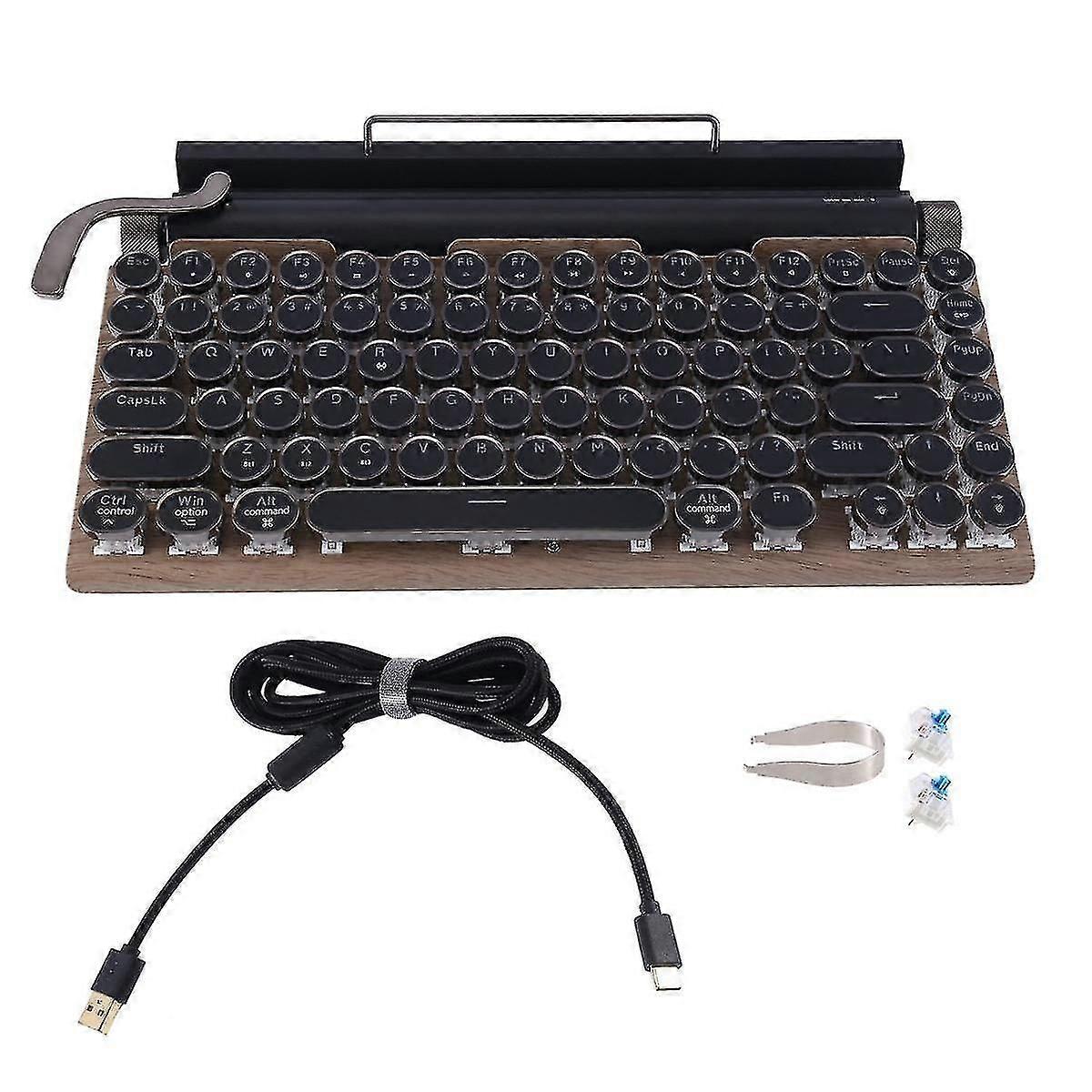 Retro Type 83 Keys Wireless Tooth Usb Mechanical Punk Keycaps For Deskt