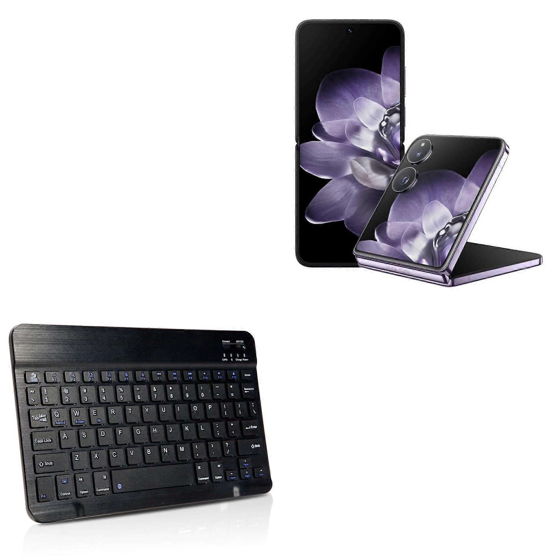 Keyboard Compatible with Xiaomi Mix Flip - SlimKeys Bluetooth Chiclet-Style Keyboard, Jet Black, Thin Design