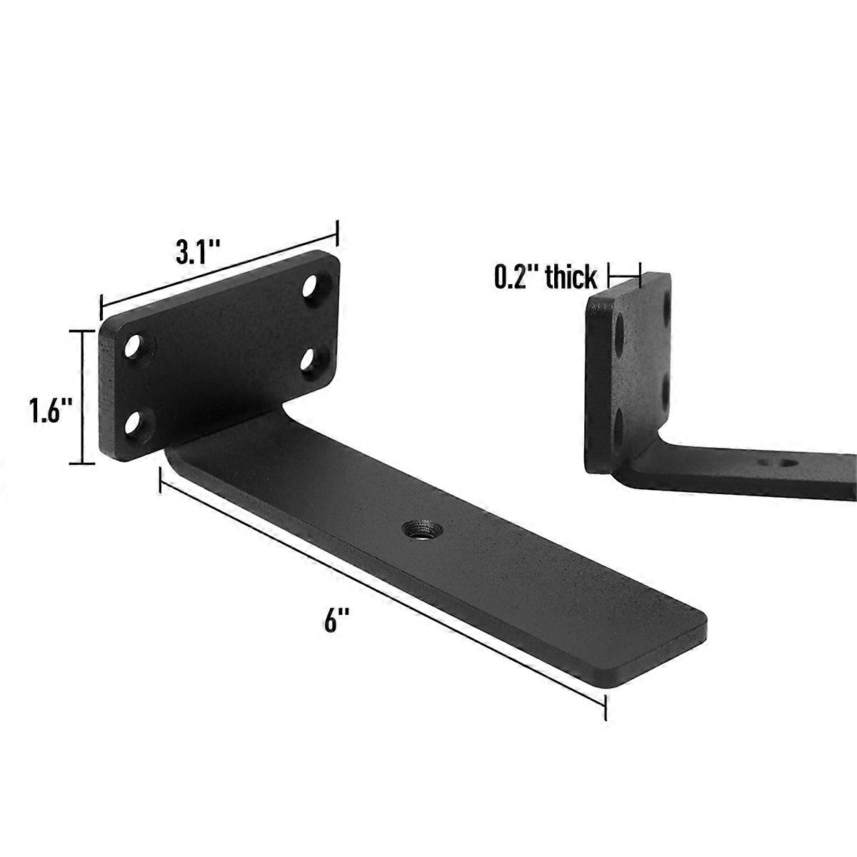 Heavy Duty Floating Shelf Brackets, (1/5In Thick) Hidden Shelves Hardware, Cast Iron L Brackets, Rus
