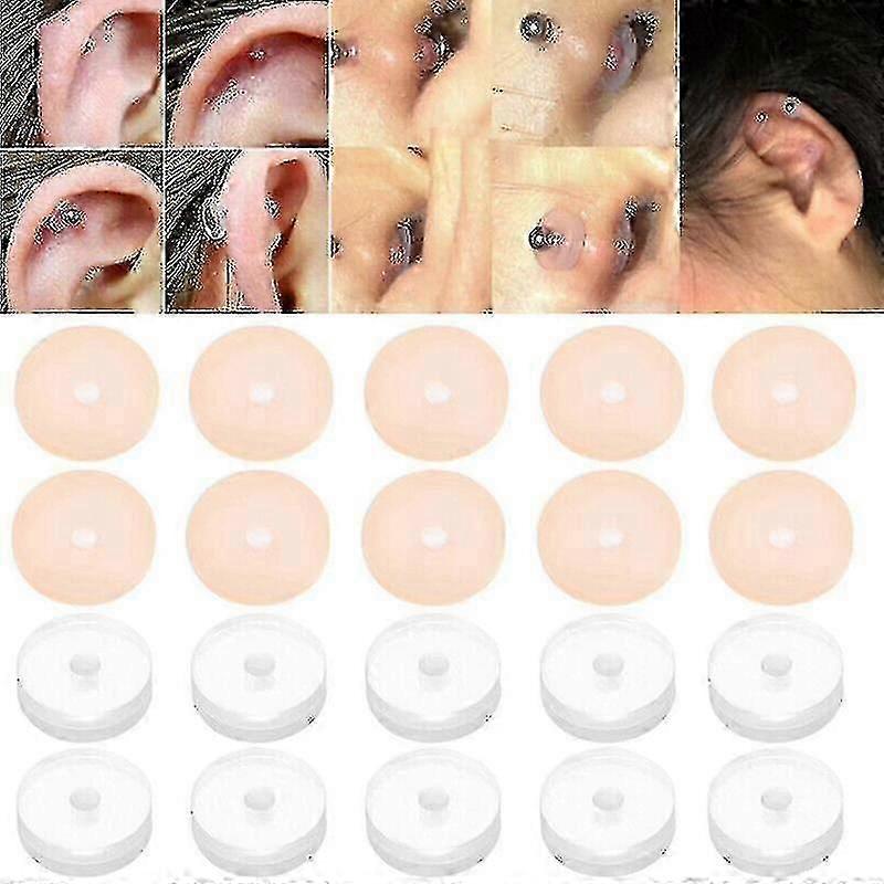 50/30/10pcs Sterile Silicone Flexible Healing Piercing Discs Disk No Pull