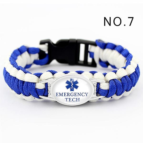 Μόδα νοσοκόμα Emt Ot ιατρικό ασθενοφόρο τεχνικό ομπρέλα ύφανση πλεγμένο επιβίωση paracord βραχιόλι για άνδρες γυναίκες