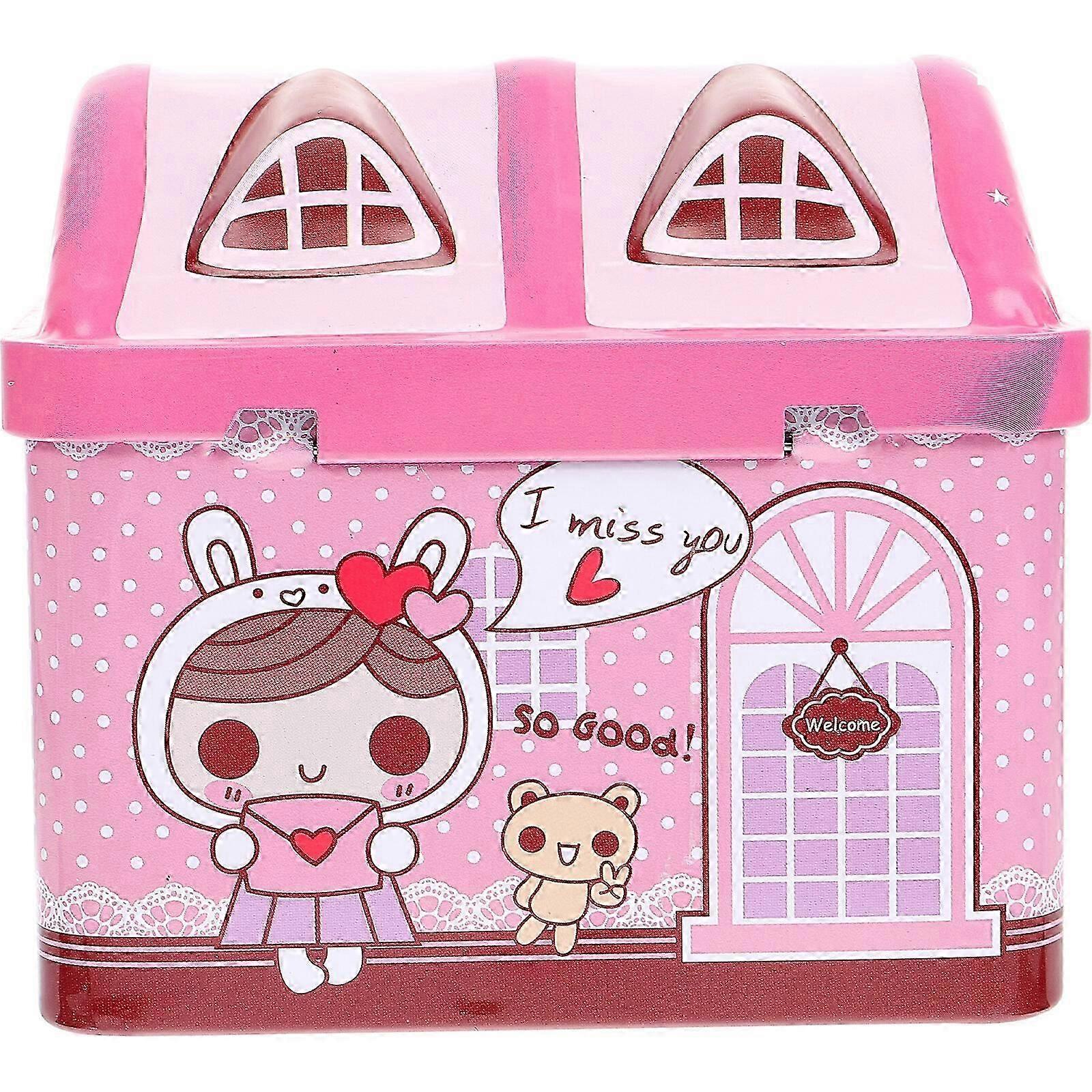 1Pc Cartoon House Saving Pot Unicórnio Banco de Moedas Adorável Pote de Dinheiro com Bloqueio