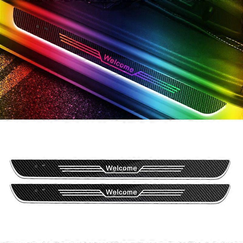 LED Car Threshold Light Customizable LOGO Picture Text RGB Welcome Light Pedal Door Opening Sensor Buttons Can Control the Color