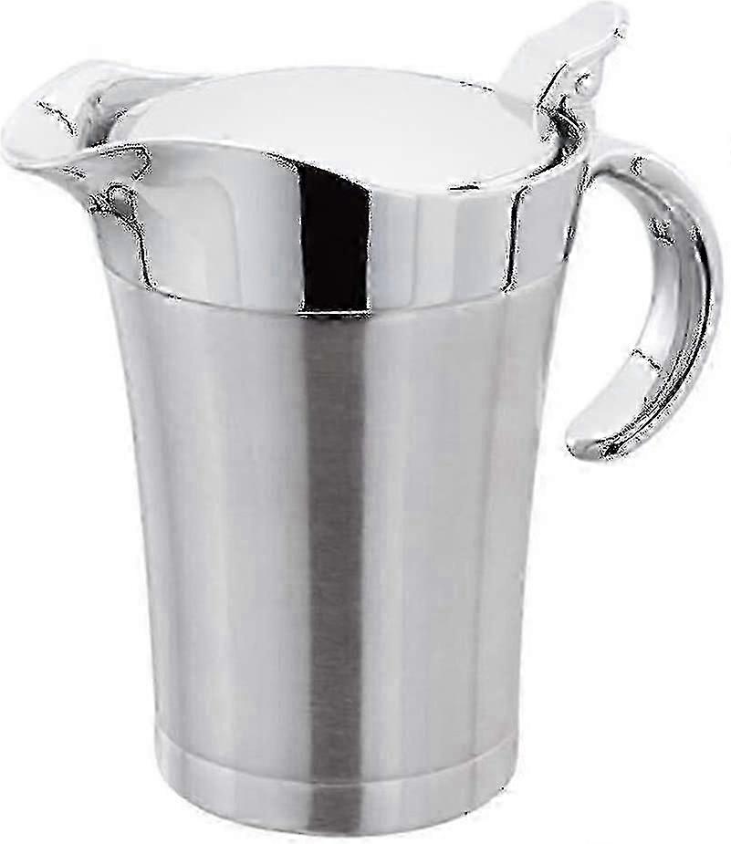 Dobbeltisoleret saucekande med hængslet låg, ideel sovsebåd i rustfrit stål (750 ml) -Sy