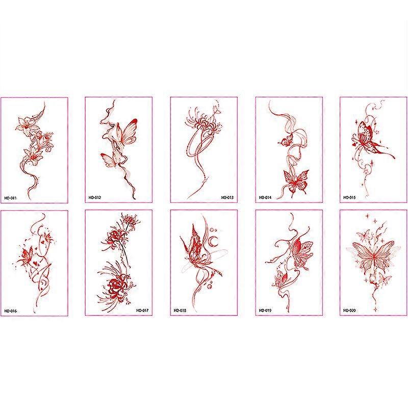 INF Vintage Butterfly Temporary Tattoos 10 Sheet Set