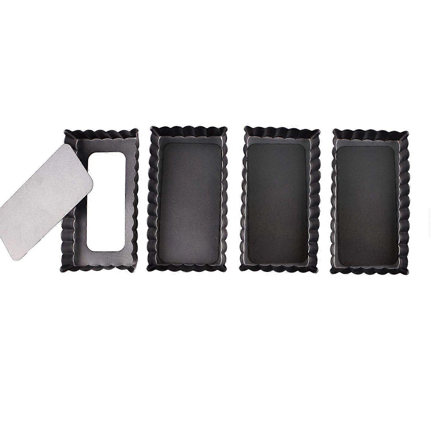 4-Pack 4.5 inch Deep Tart Pans Removable Bottom Pie Pan Quiche Pan Egg Bite Baking Pan