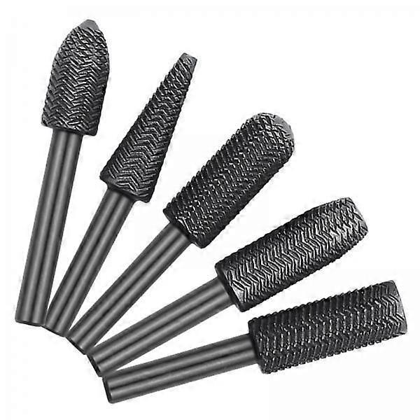 6x5Pcs Rotary Burr Set 1/4" Shank for Model & Hobby Applications