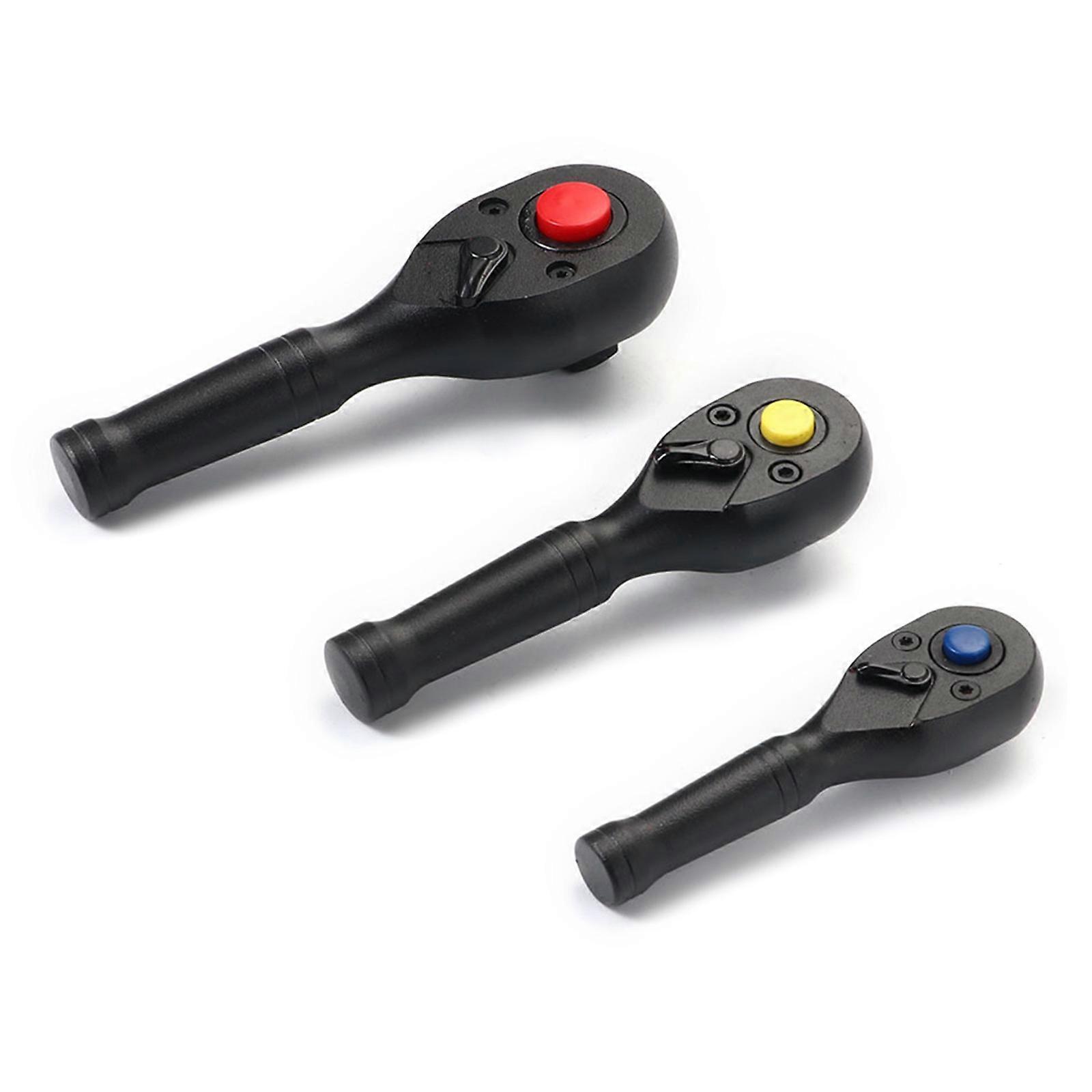 72 Tooth Ratchet Wrench Set 3Pcs 1/4'' 3/8'' 1/2'' Drive for Efficient Use Mechanical Maintenance Bicycles Repair DIYer