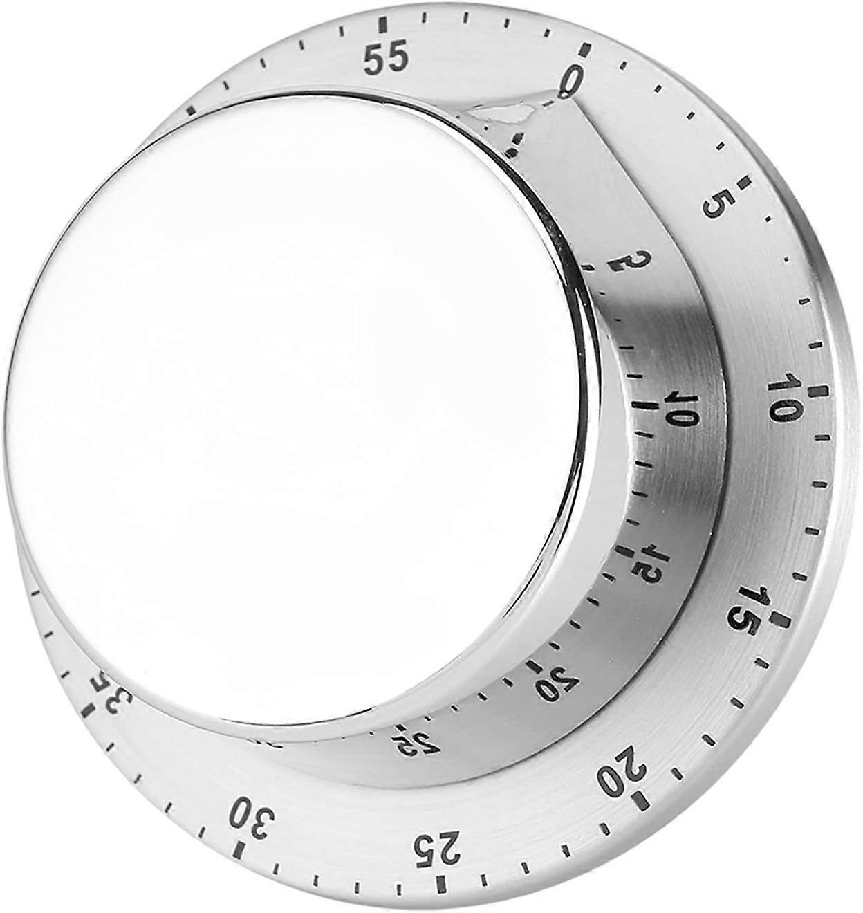 Mechanical Magnetic Kitchen Timer Cooking Tool with Magnetic Base Silver Countdown Timer for Oven Baking