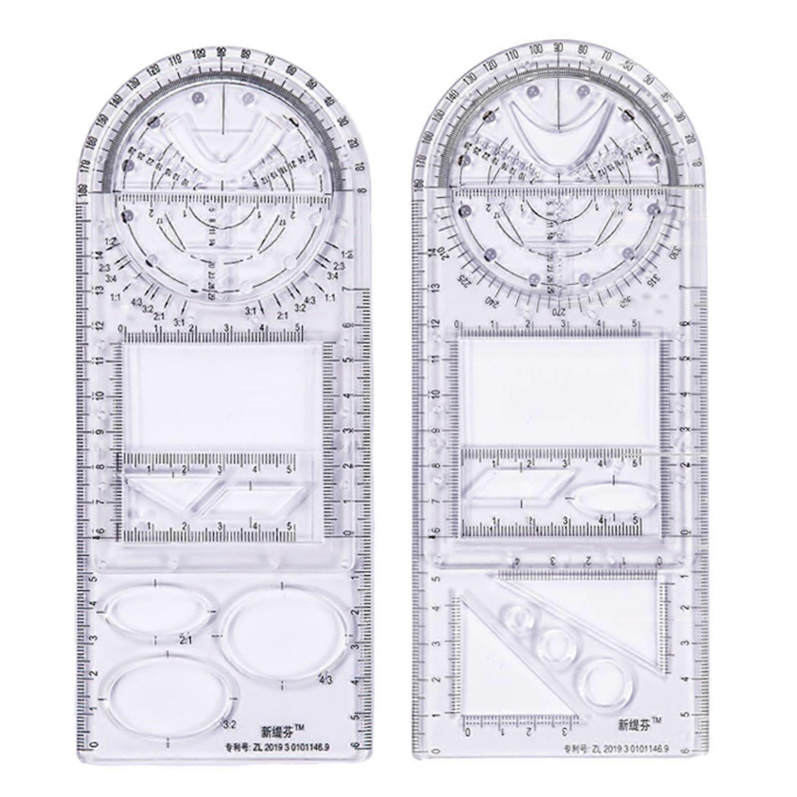 2 Drawing Rulers for Corner Circle Maker Drawing Ruler