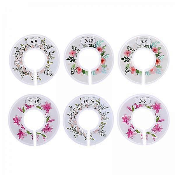 6xToddler Baby Clothing Closet Rack Size Dividers Rings C 6pcs with Sizes