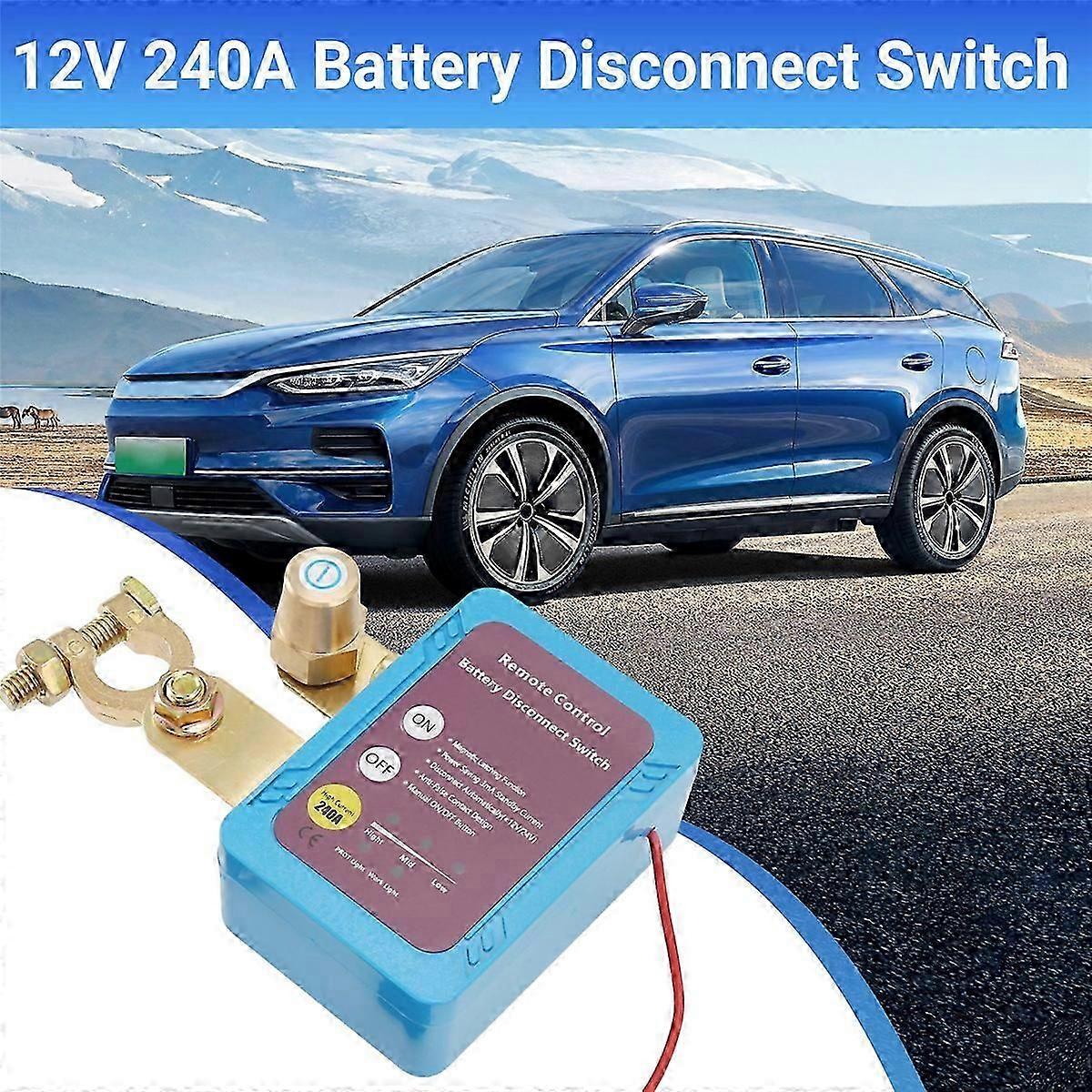 12V 240A Remote Battery Disconnect Switch, Automatic Power Off Switch ...