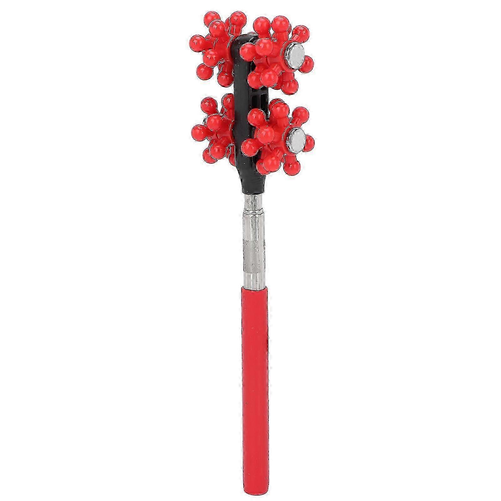 2025 Telescopic Massage Roller Adjustable Length Soft Rubber Handle 360 ° Rotating Manual Back Scratcher RollerRed