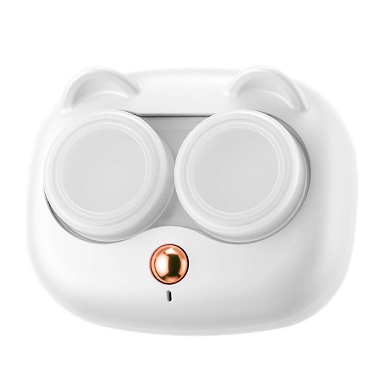 Portable Contact Lenses Cleaner Auto Vibration Machine Self Cleaning Washer Daily Use Container Soak Storage White