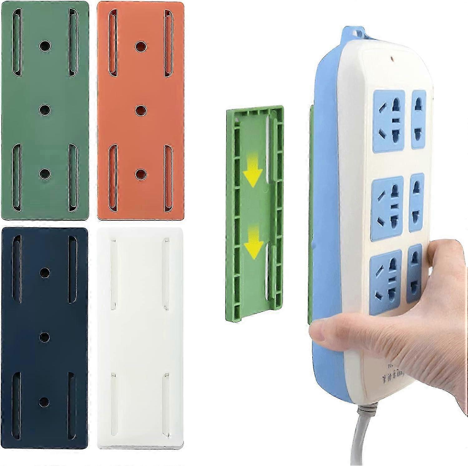 Lot de 4 supports multiprises autocollants, organiseur mural pour la maison et la cuisine
