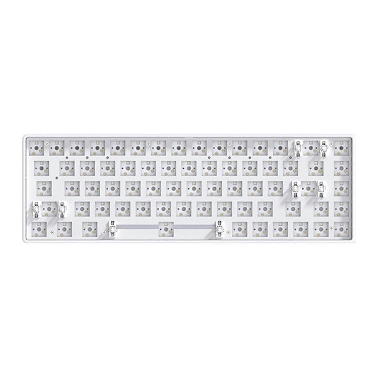 Customized Mechanical Keyboards Kit 68Keys Hot Swappable Shafts USB Wireds Bluetooth-compatible 2.4G 3modes  White