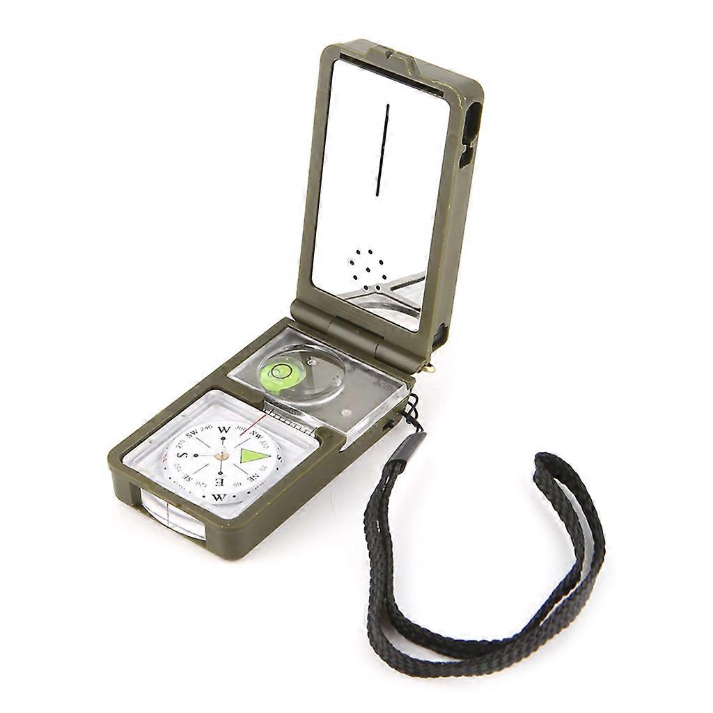 Multifunction Portable Folding Compass Military Boat Dashboard Navigation Compass Dash Mount for Outdoor Camping Hiking Army Green